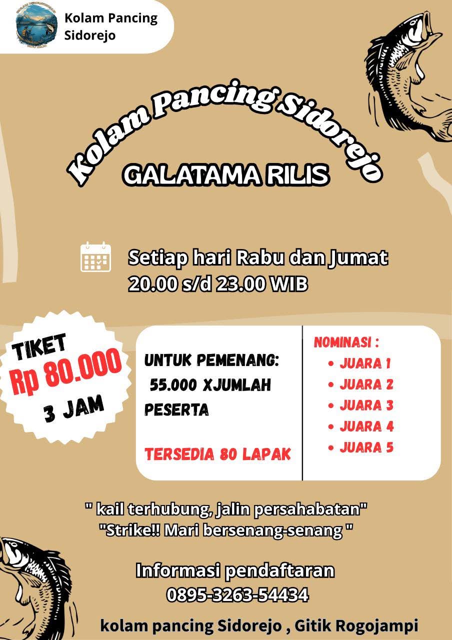 KOLAM PANCING SIDOREJO GALATAMA RILIS (GALATAMA)